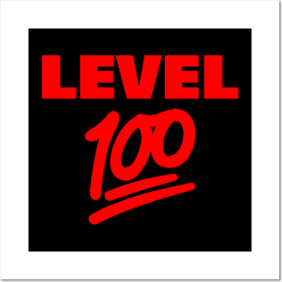 Keep It Level 100 Emoji (red) Posters and Art